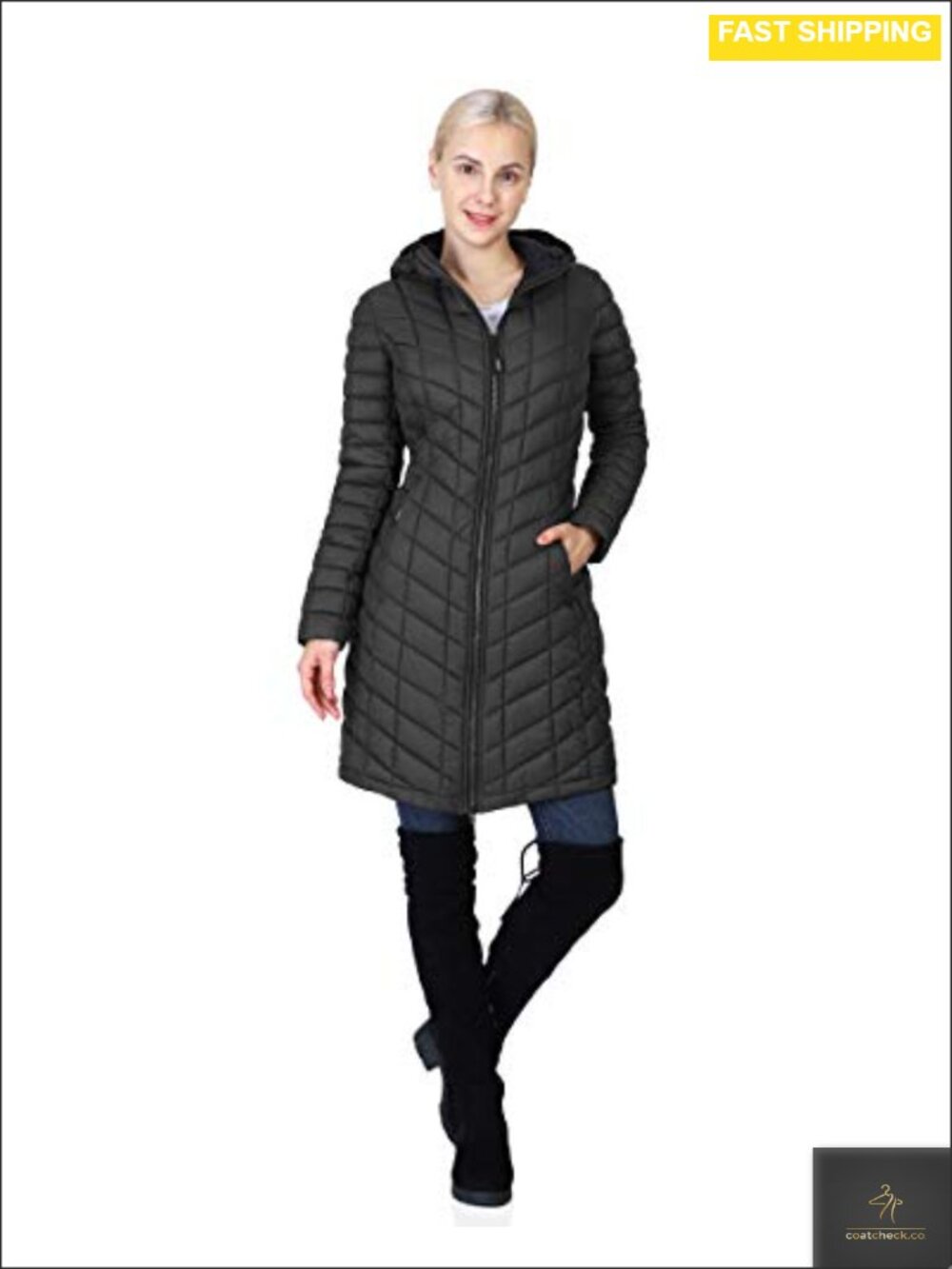 Women's Hooded Long Puffer Coat Lightweight Winter Jacket Water Resistant